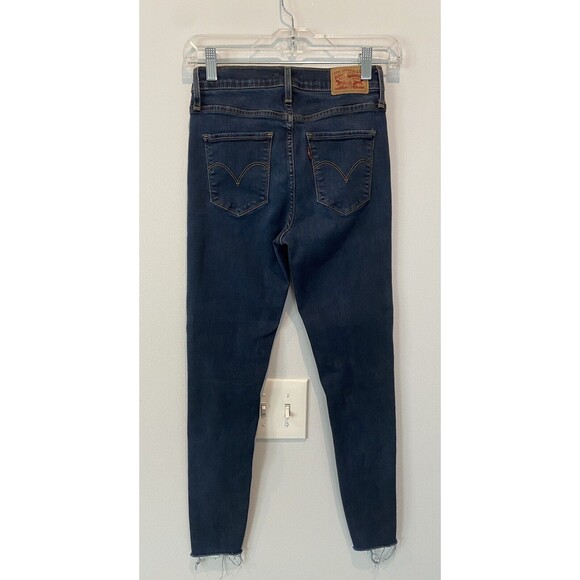 Levi's Levis 720 High Rise Super Skinny Leg Stretch Jeans Size 25 25x30 Raw Hem - Picture 2 of 14